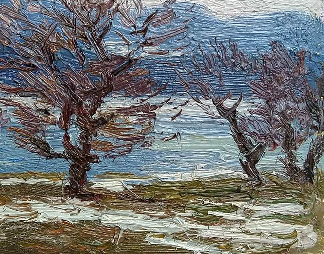 Oil painting The snow is melting Yury Konovalov - 8