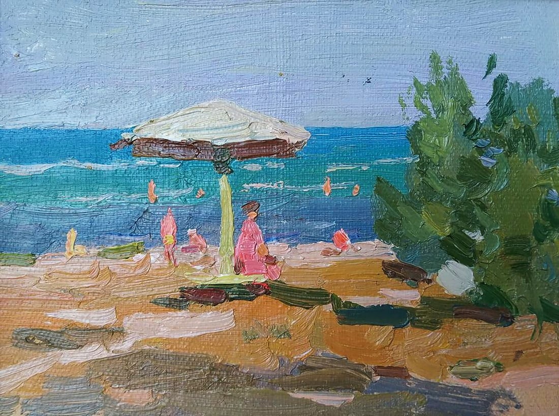 Oil painting Hot summer Yury Konovalov: Title: Oil painting Hot summer Yury Konovalov Description: No.Galler 389*** ABOUT THIS PAINTING **** TITLE: "Hot summer"* ARTISTS: Yury Konovalov* SIZE: 15x20 cm/5.90x7.87 inches'* MEDIUM: oil, cardbo