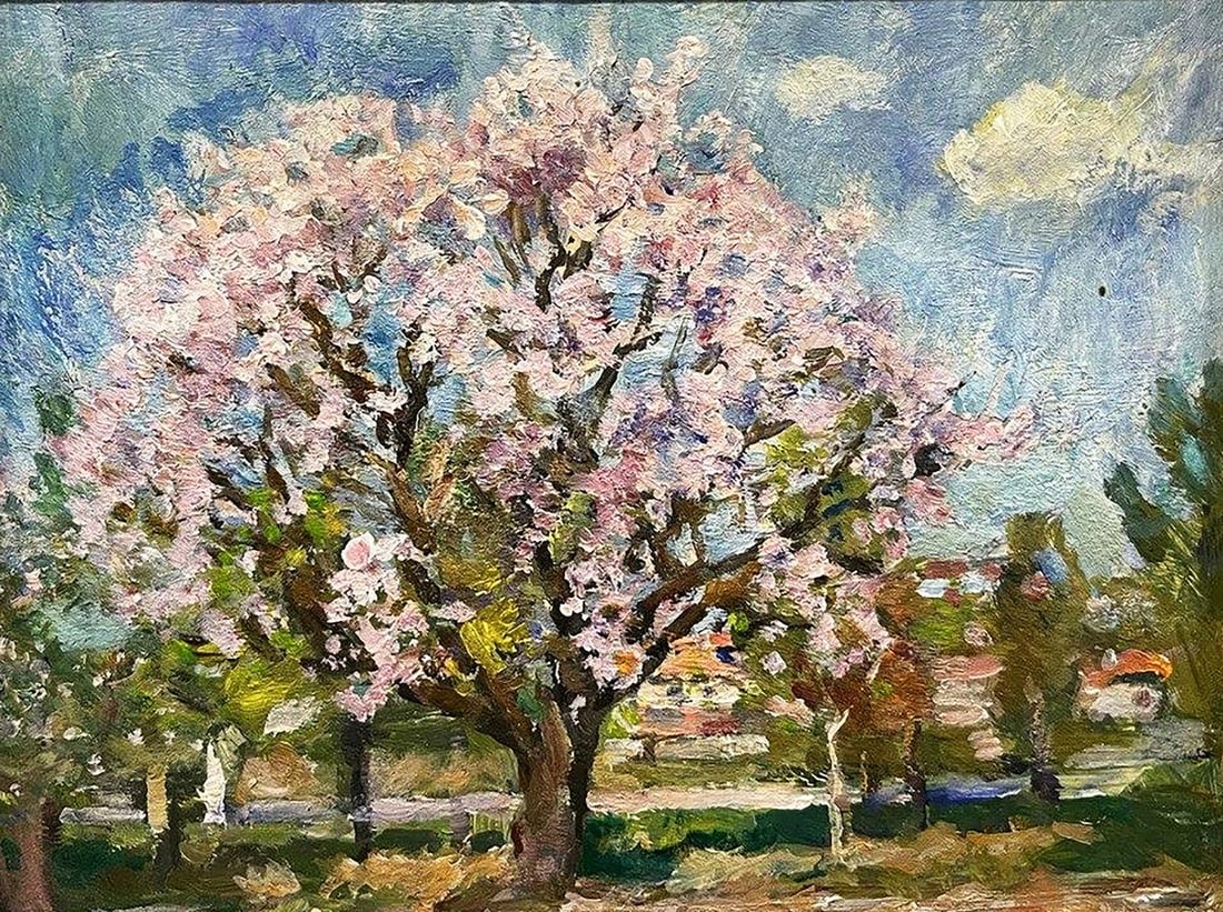 Oil painting Almond Yury Konovalov: Title: Oil painting Almond Yury Konovalov Description: No.Galler 11*** ABOUT THIS PAINTING **** TITLE: "Almond"* ARTISTS: Yury Konovalov* SIZE: 15x20 cm/5.90x7.87 inches'* MEDIUM: oil, cardboard* HAND
