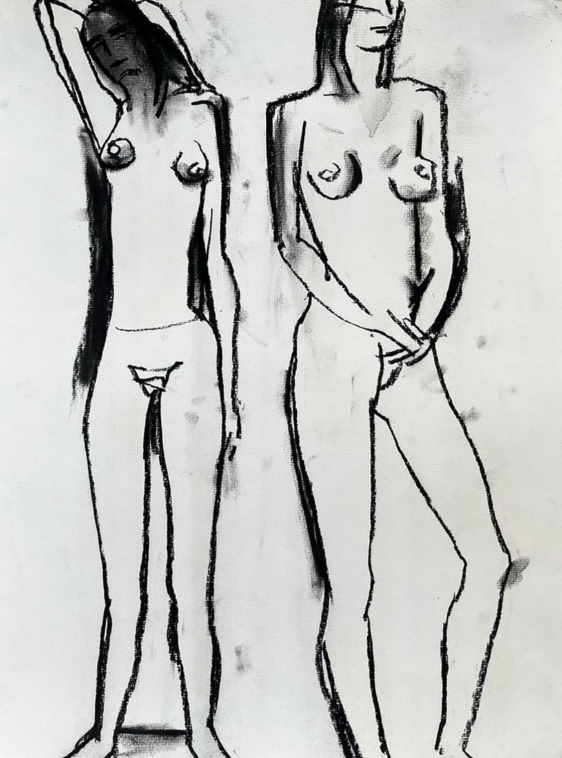 Coal painting With the naked Anatoly Tertychny: Title: Coal painting With the naked Anatoly Tertychny Description: No.Galler 16*** ABOUT THIS PAINTING **** TITLE: "With the naked"* ARTISTS: Anatoly Tertychny* SIZE: 51x48 cm/20.07x18.89 inches' * ME