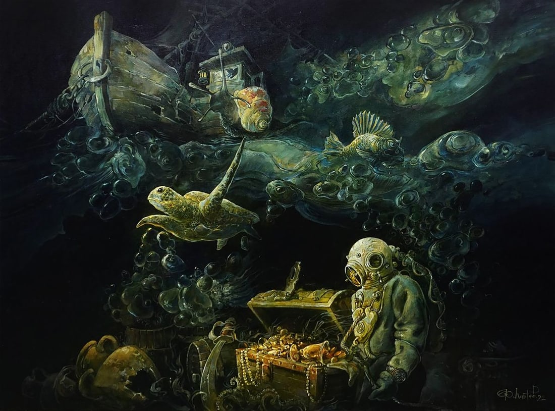 Oil painting Seeker Yuriy Laptev: Title: Oil painting Seeker Yuriy Laptev Description: No.Galler 56*** ABOUT THIS PAINTING **** TITLE: "Seeker"* ARTISTS: Yuriy Laptev* SIZE: 80x110 cm/31.49x43.30 inches'* MEDIUM: oil, canvas* HAND PAI