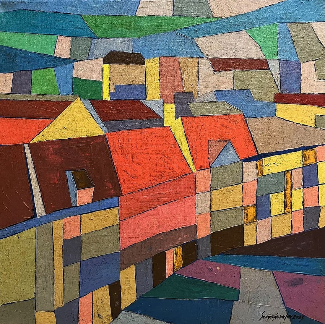 Oil painting Walking the streets Serhiy Kovalev: Title: Oil painting Walking the streets Serhiy Kovalev Description: No.Galler 62*** ABOUT THIS PAINTING **** TITLE: "Walking the streets" - Old town part five* ARTISTS: Serhiy Kovalev* SIZE: 75x75 cm/