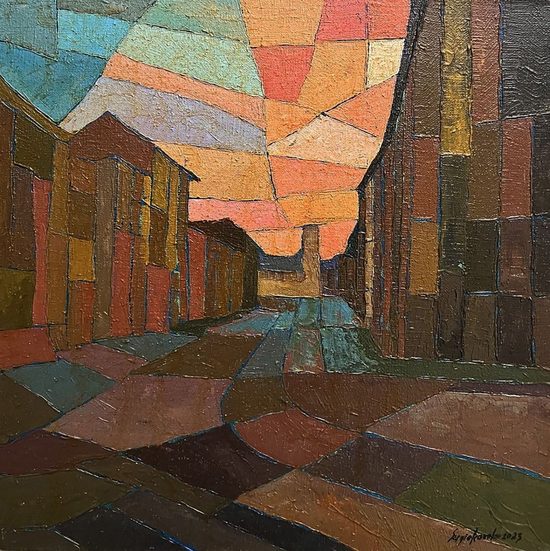 Oil painting City center Serhiy Kovalev: Title: Oil painting City center Serhiy Kovalev Description: No.Galler 66*** ABOUT THIS PAINTING **** TITLE: "City center" - Urban motif part three* ARTISTS: Serhiy Kovalev* SIZE: 70x70 cm/27.55x27.55 