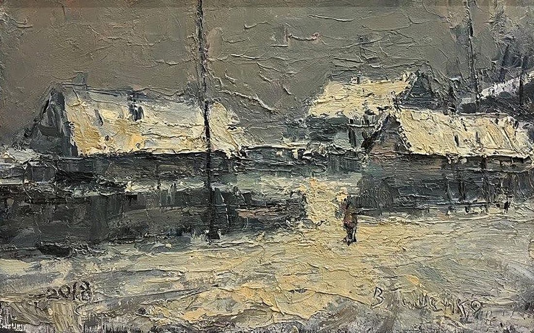 Oil painting It poured Volodymyr Pashchenko: Title: Oil painting It poured Volodymyr Pashchenko Description: No.Galler 79*** ABOUT THIS PAINTING **** TITLE: "It poured"* ARTISTS: Volodymyr Pashchenko* SIZE: 35x55 cm/13.77x21.65 inches'* MEDIUM: 