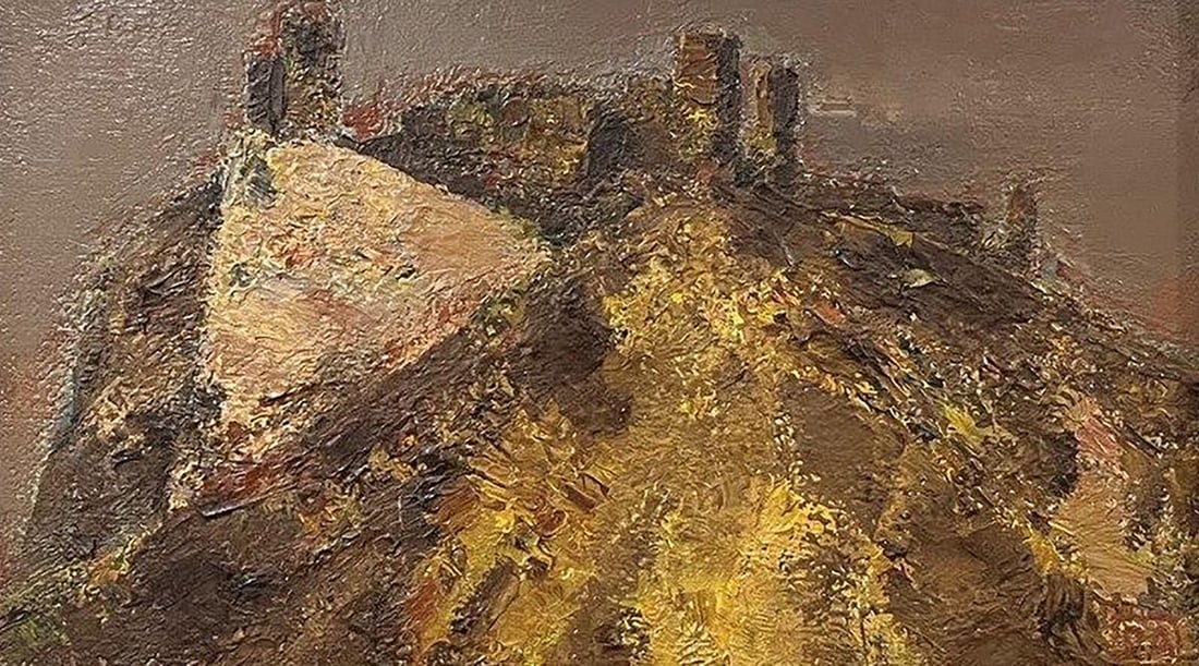 Oil painting Fortress Arsen Rustamov: Title: Oil painting Fortress Arsen Rustamov Description: No.Galler 85*** ABOUT THIS PAINTING **** TITLE: "Fortress"* ARTISTS: Arsen Rustamov* SIZE: 24x41 cm/9.44x16.14 inches'* SIZE WITH FRAME: 54x71 