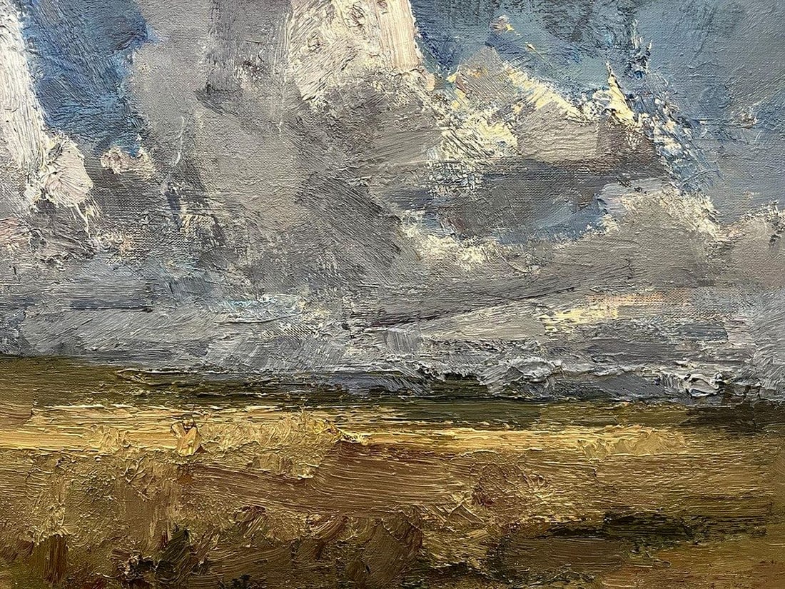 Oil painting Clouds over the field Arsen Rustamov - 5