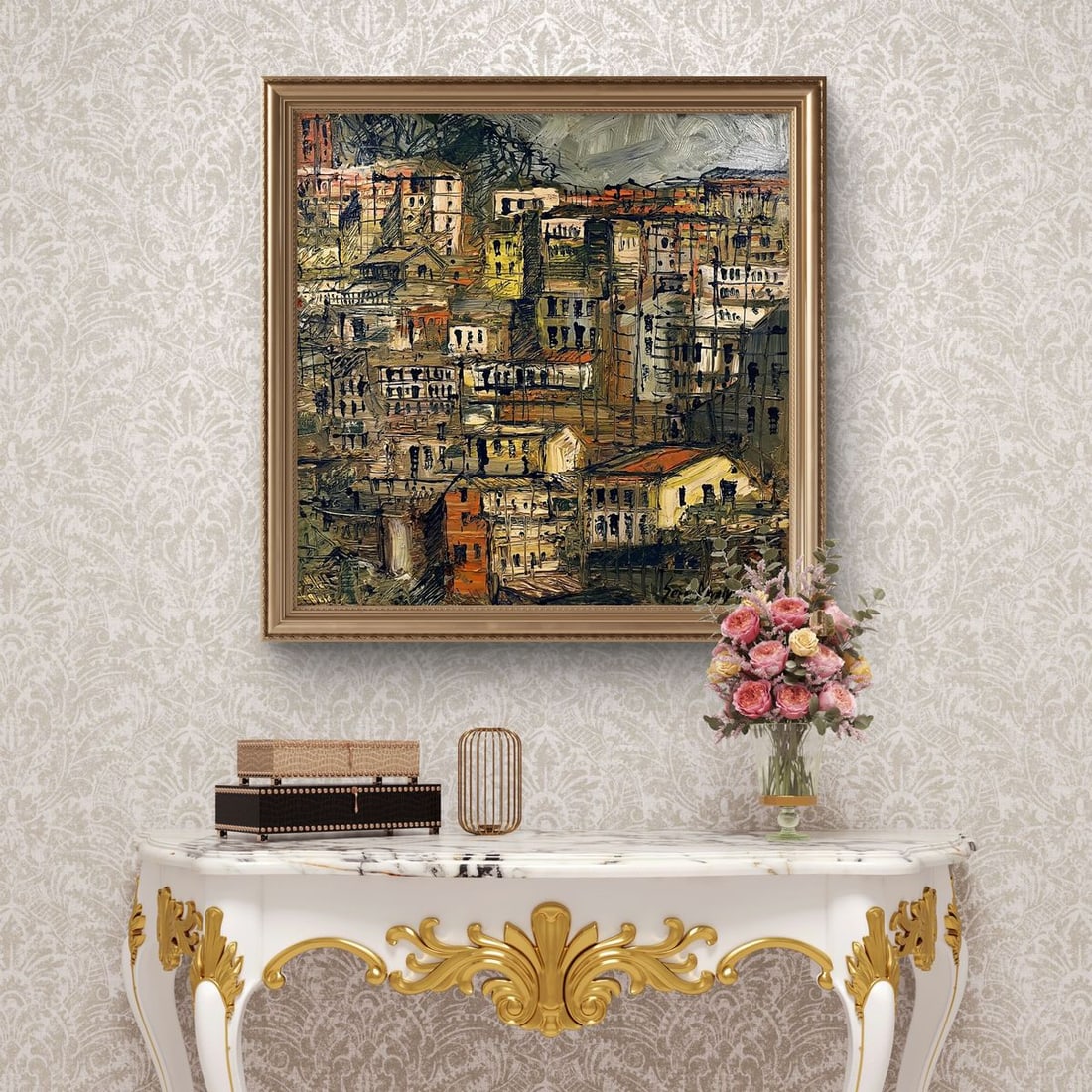 Oil painting A multi level city Serhiy Kovalev - 2