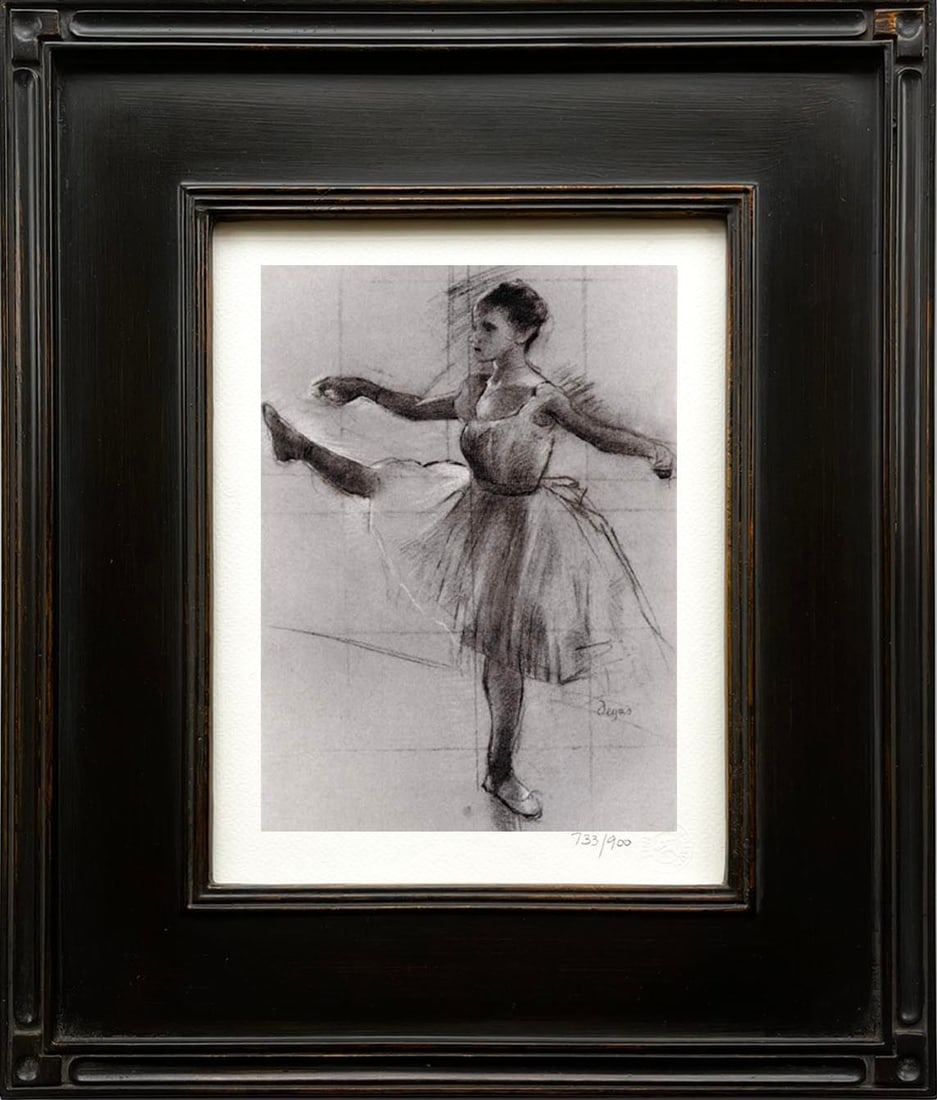 Edgar Degas Study For Rehearsal Framed: Artist: Edgar Degas Country: France Title: Study For Rehearsal Medium: Giclees Marks: Limited Edition numbered, not signed Paper: Arches paper 10 x 8 inches Printed: 2002 in the USA Condition: Fine Pr