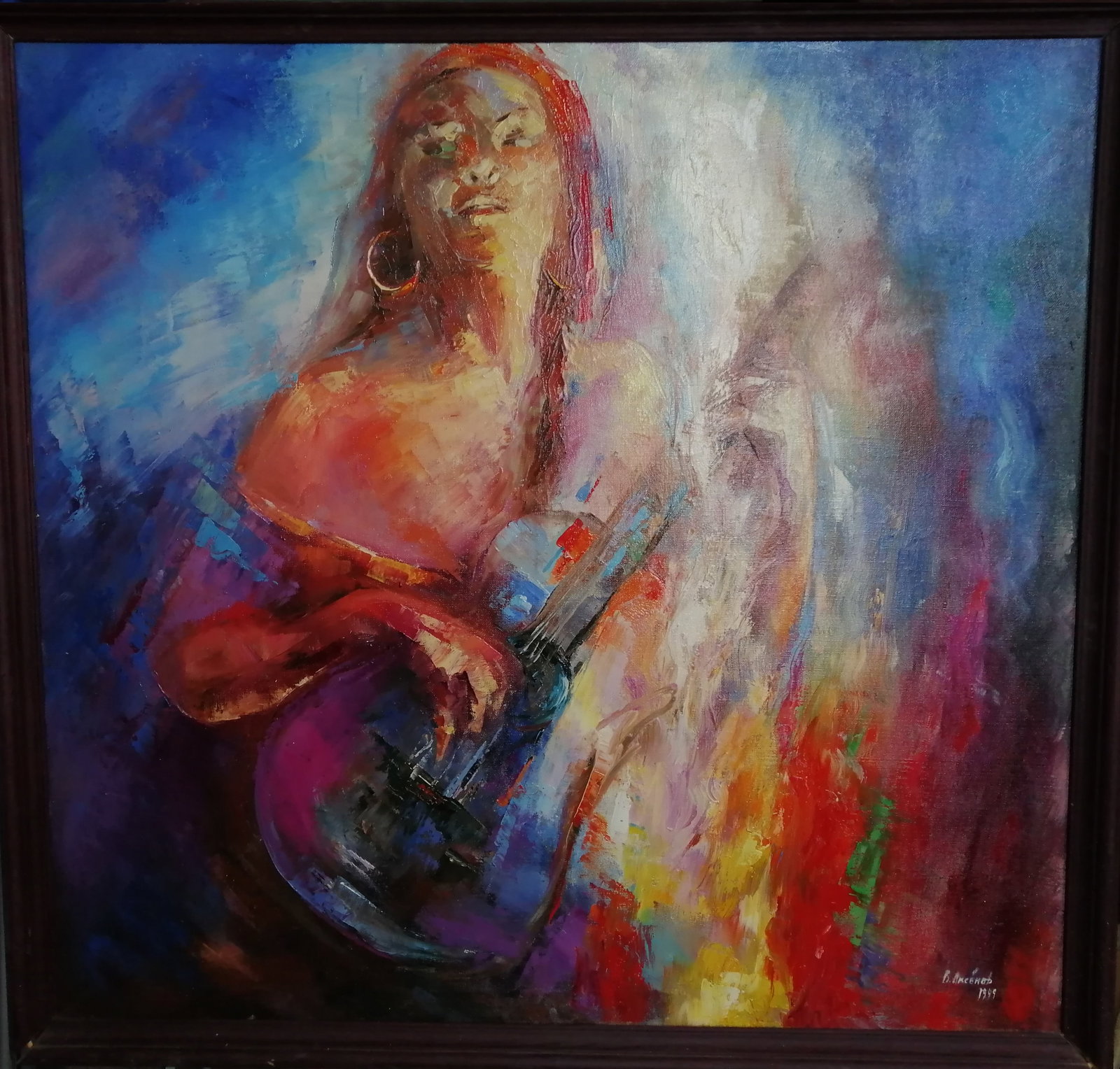 Oil painting Gypsy Vadim Os'onov: Title: Oil painting Gypsy Vadim Os'onov Description: 12AXE Painter: Os'onov Vadim S?ze: 110x90 cm/43,3x35,4 inch Components: oil, canvas Original painting CONDITION: exellent ERA: 1997 Vadim Os'o