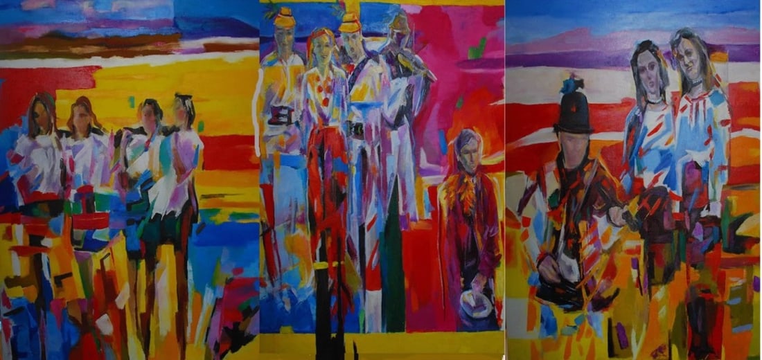 Oil painting Guculy Triptych Vadim Os'onov (1 of 4)