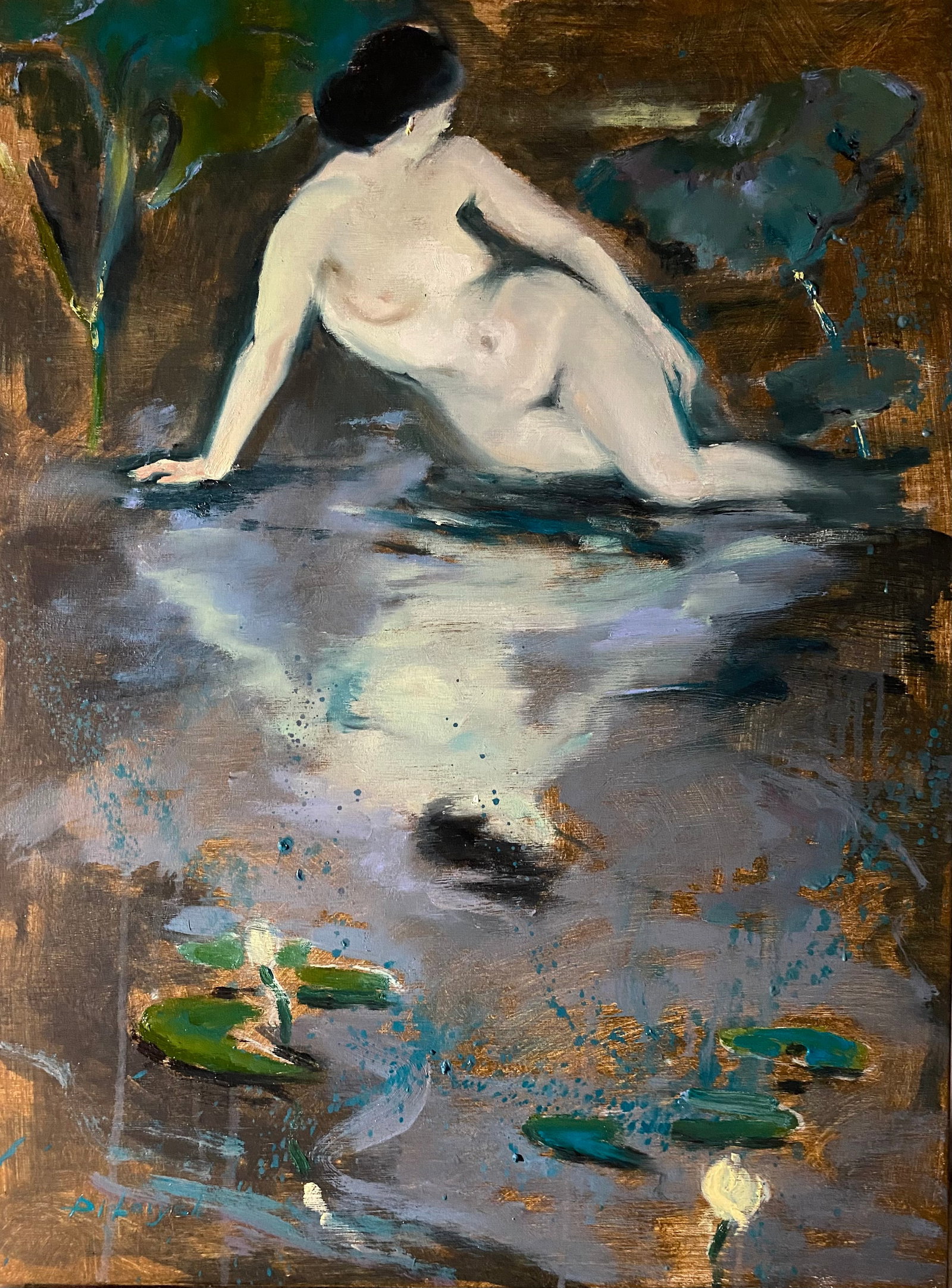 Oil painting Figure Woman Yulia D.: Title: Oil painting Figure Woman Yulia D. Description: 23YD Painter: Yulia D. S?ze: 80x60 cm/31.49x23.62 inches Components: oil, canvas Original painting from our collection ERA: 2025 Short informatio