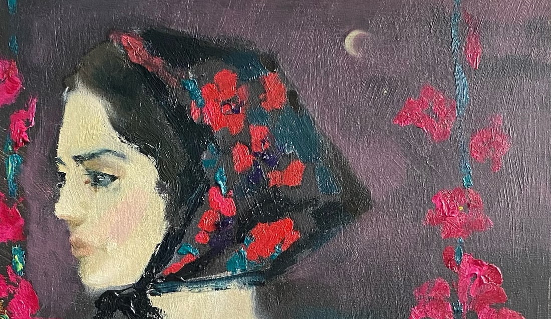 Oil painting Portait with Hen Yulia D. - 3