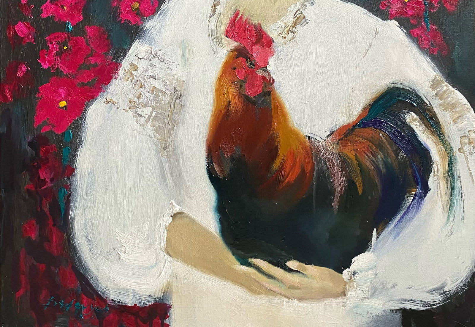 Oil painting Portait with Hen Yulia D. - 5