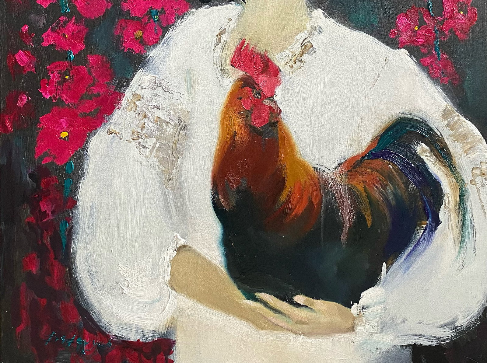 Oil painting Portait with Hen Yulia D. - 8