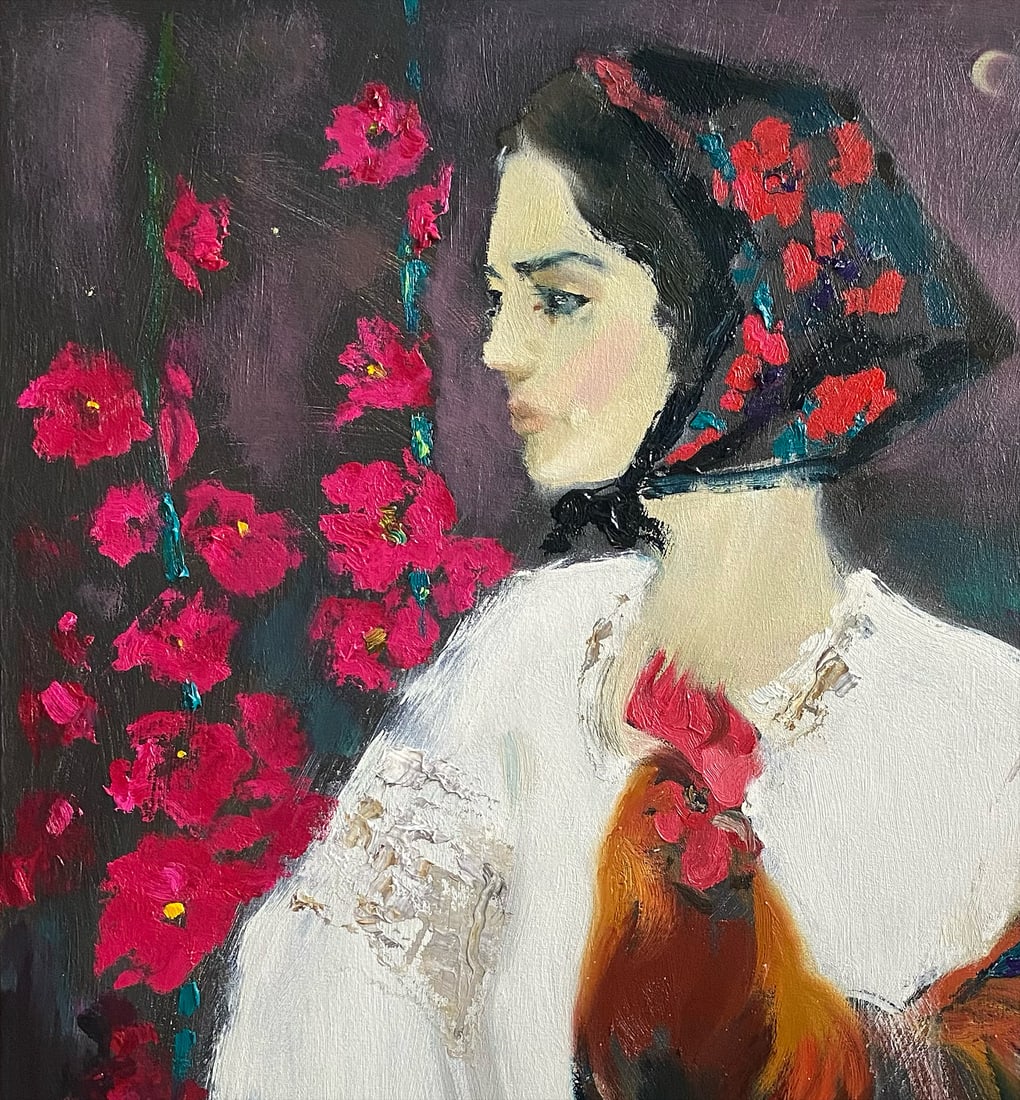 Oil painting Portait with Hen Yulia D. - 9
