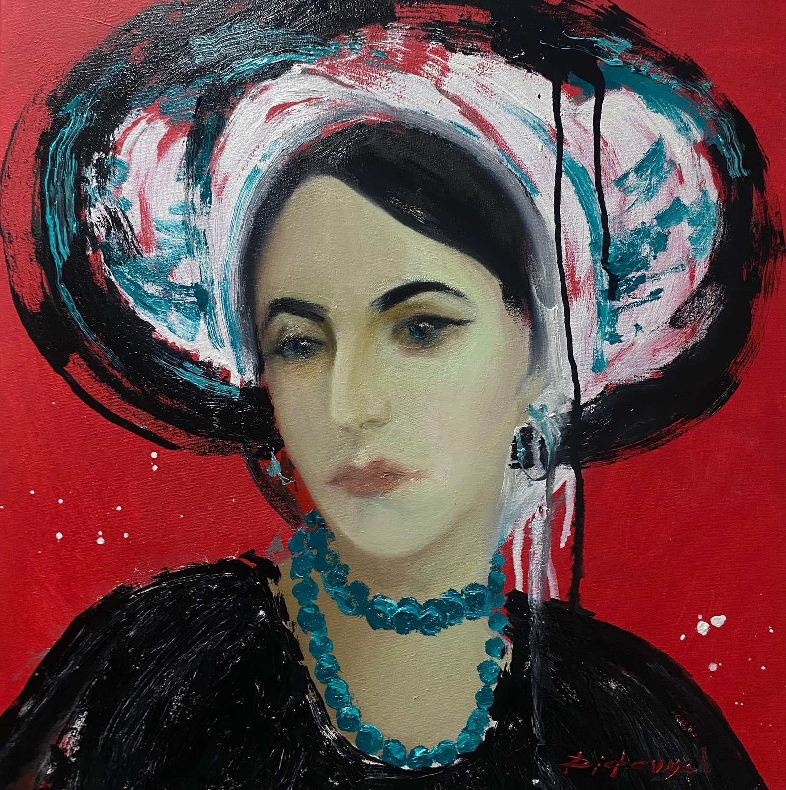 Oil painting Blackout Yulia D.: Title: Oil painting Blackout Yulia D. Description: 48YD Painter: Yulia D. S?ze: 50x50 cm/19.68x19.68 inches Components: oil, acrylic, canvas Original painting from our collection ERA: 2026 Short infor