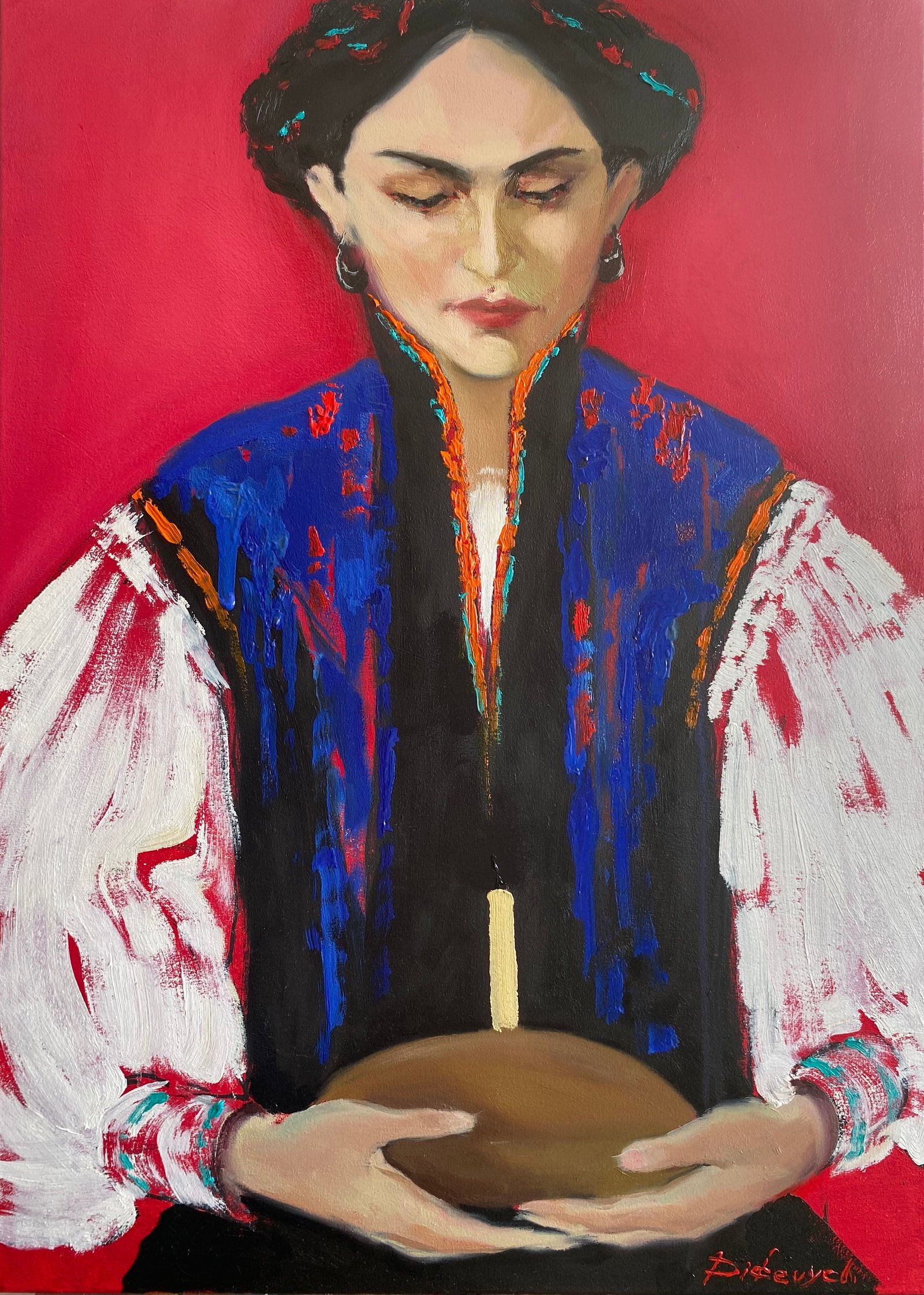 Oil painting Portrait Yulia D.: Title: Oil painting Portrait Yulia D. Description: 49YD Painter: Yulia D. S?ze: 70x50 cm/27.55x19.68 inches Components: oil, canvas Original painting from our collection ERA: 2026 Short information: Y