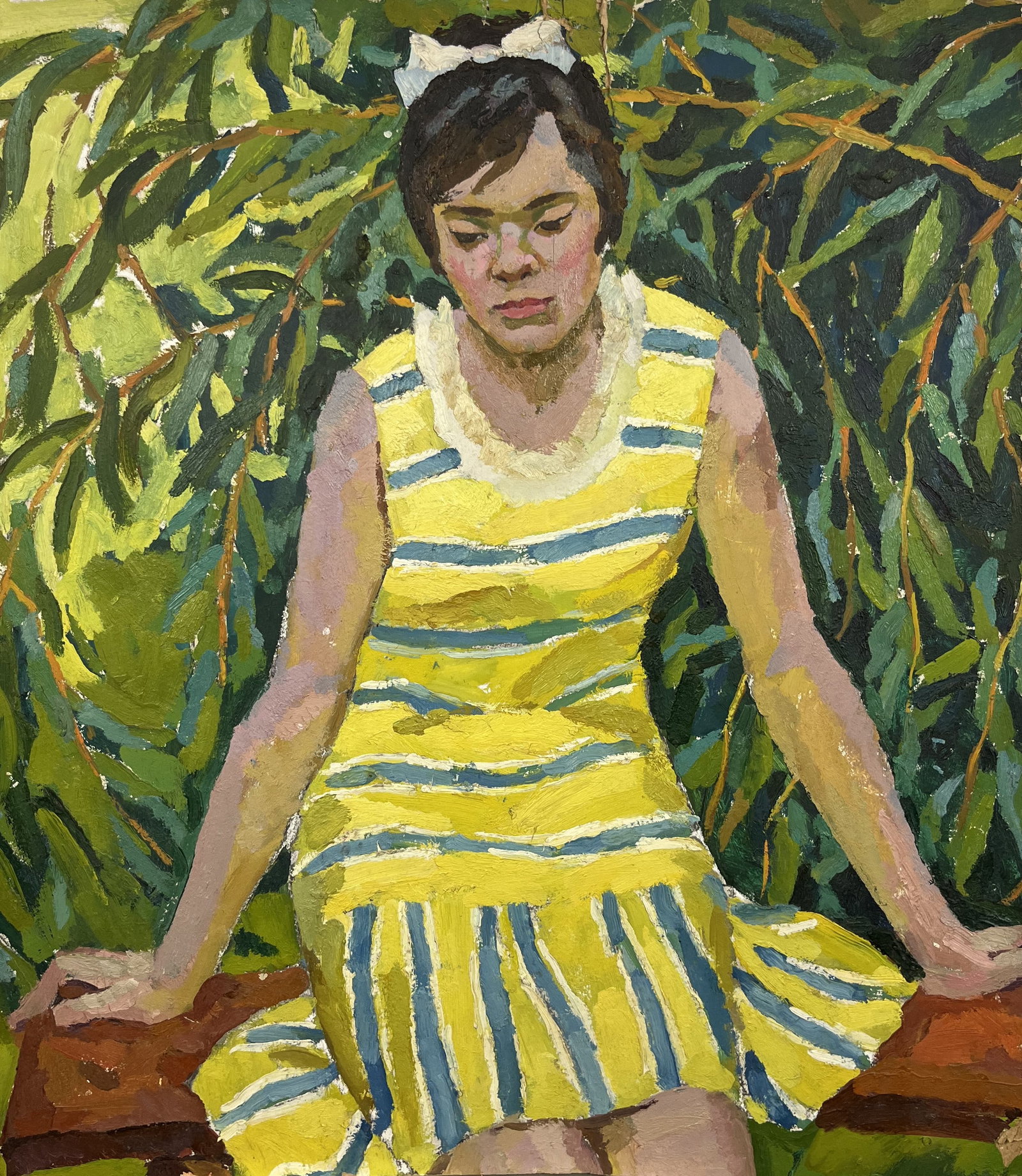 Oil painting Portrait of a girl Kostenko: Title: Oil painting Portrait of a girl Kostenko Description: 92Duk Painter: Kostenko S?ze: 71x81 cm/27,95x31,89 inches Components: oil, cardboard Original painting from our collection ERA: Short infor