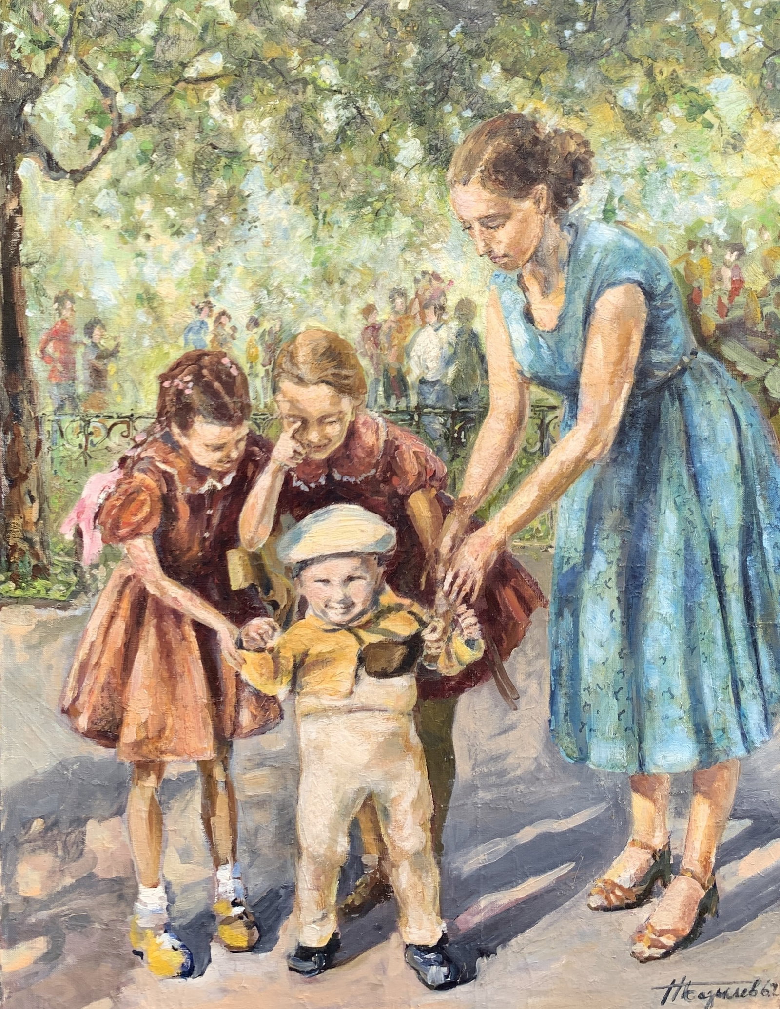 Oil painting ladies' man Bazylev: Title: Oil painting ladies' man Bazylev Description: 186AADuk Painter: Bazylev S?ze: 78x60 cm/30.7x23.62 inches Components: oil, canvas Original painting from our collection ERA: 1962 Short