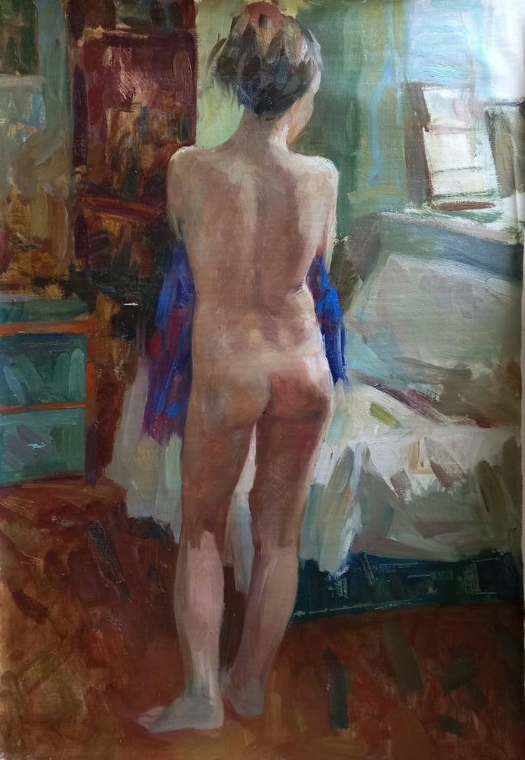 Oil painting Figure Alex Ditriev: Title: Oil painting Figure Alex Ditriev Description: 106AD Painter: Alex Ditriev S?ze: 90x70 cm/35.4x27.6 inches Components: oil, canvas Original painting from our collection ERA: Short information: A