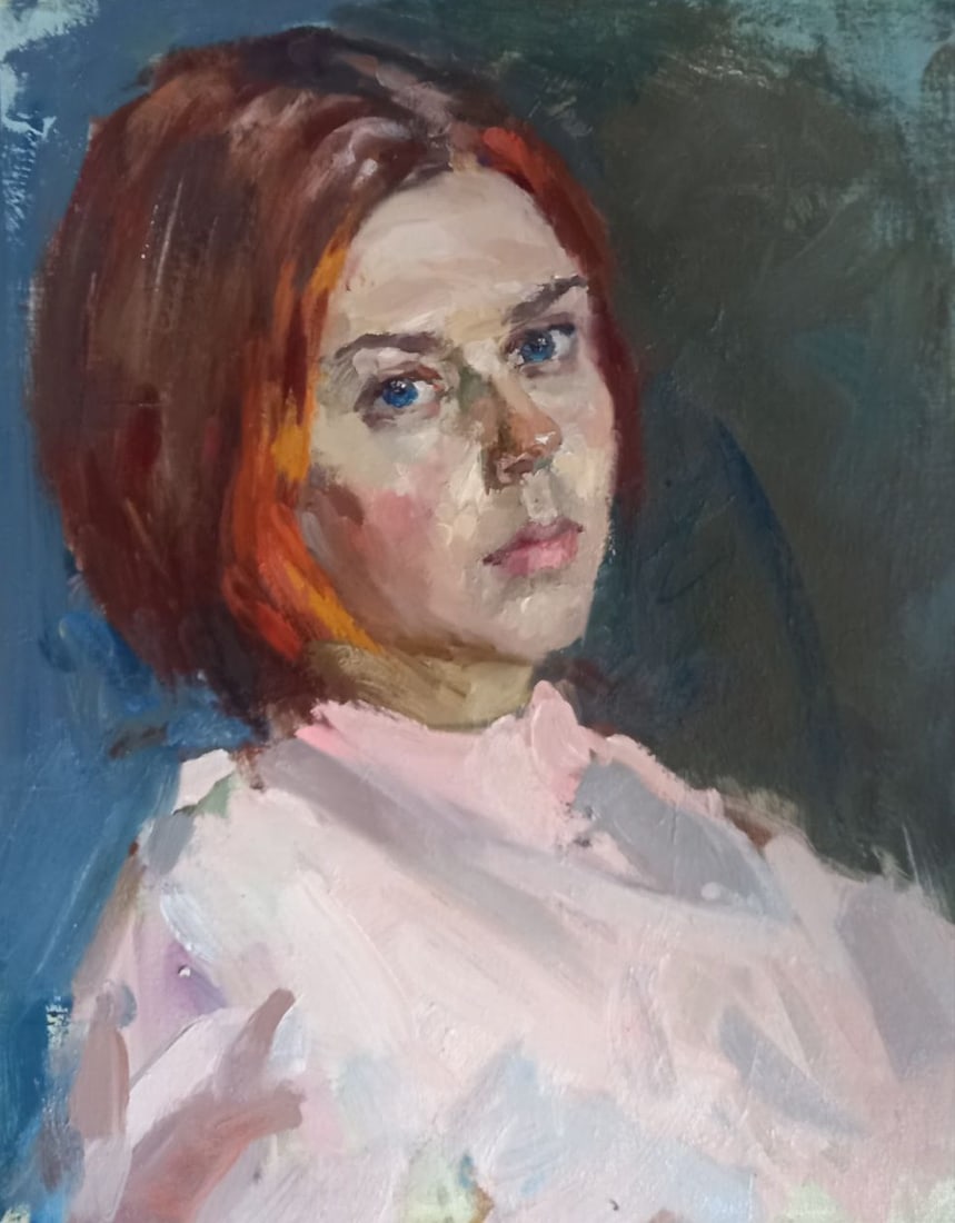 Oil painting Irina Alex Ditriev: Title: Oil painting Irina Alex Ditriev Description: 138AD Painter: Alex Ditriev S?ze: 50x40 cm/19.7x15.7 inches Components: oil, cardboard Original painting from our collection ERA: Short information: