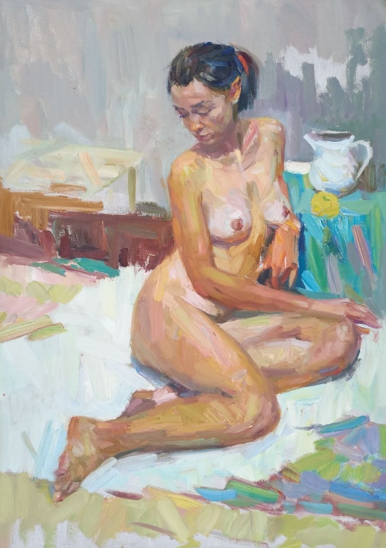 Oil painting By lamplight Alex Ditriev: Title: Oil painting By lamplight Alex Ditriev Description: 392AD Painter: Alex Ditriev S?ze: 100x70 cm/ 39.4x27.6 inches Components: oil, canvas Original painting from our collection ERA: Short inform