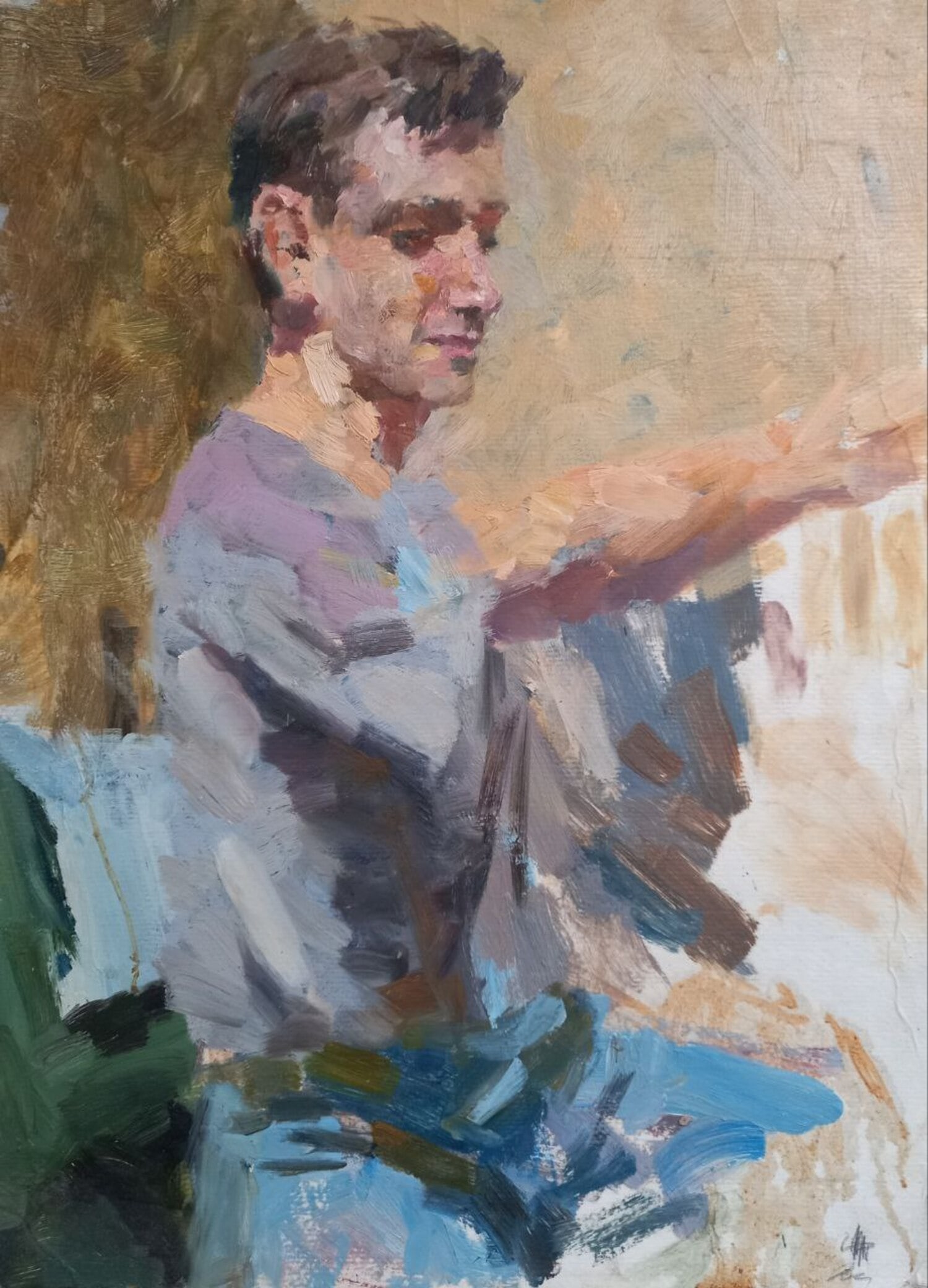 Oil painting Etude Alex Ditriev: Title: Oil painting Etude Alex Ditriev Description: 400AD Painter: Alex Ditriev S?ze: 38x50 cm/ 14.96x19.68 inches Components: oil, cardboard Original painting from our collection ERA: Short informati