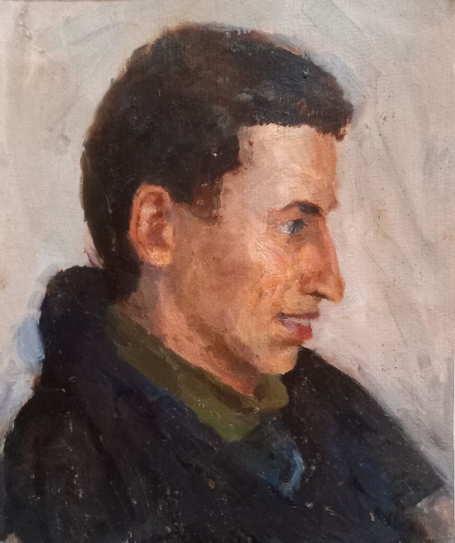 Oil painting Vasya Alex Ditriev: Title: Oil painting Vasya Alex Ditriev Description: 451AD Painter: Alex Ditriev S?ze: 47x39 cm/ 18.50x15.35 inches Components: oil, cardboard Original painting from our collection ERA: Short informati