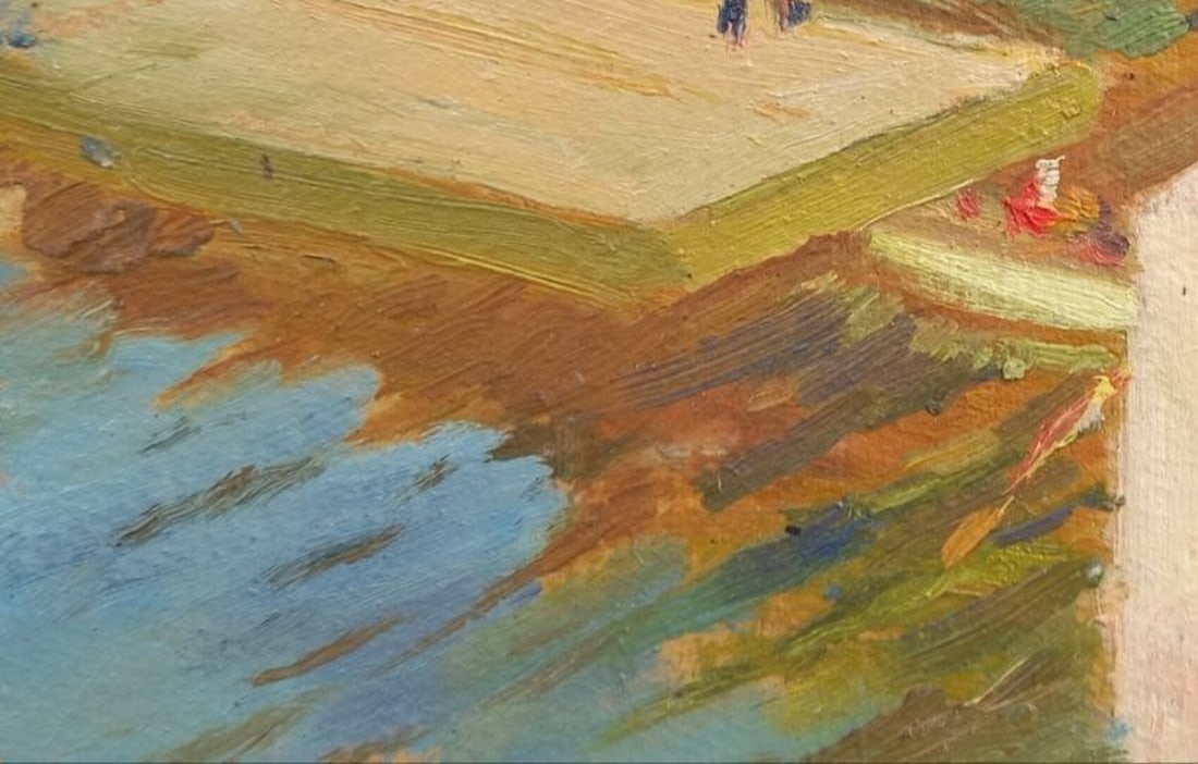 Oil painting Yachts on the river Alex Ditriev - 4