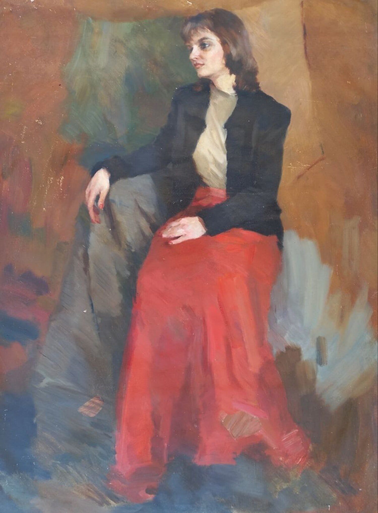 Oil painting Female portrait Alex Ditriev: Title: Oil painting Female portrait Alex Ditriev Description: 623AD Painter: Alex Ditriev S?ze:100x75 cm/ 39.37x29.53 inches Components: oil, canvas Original painting from our collection ERA: Short in