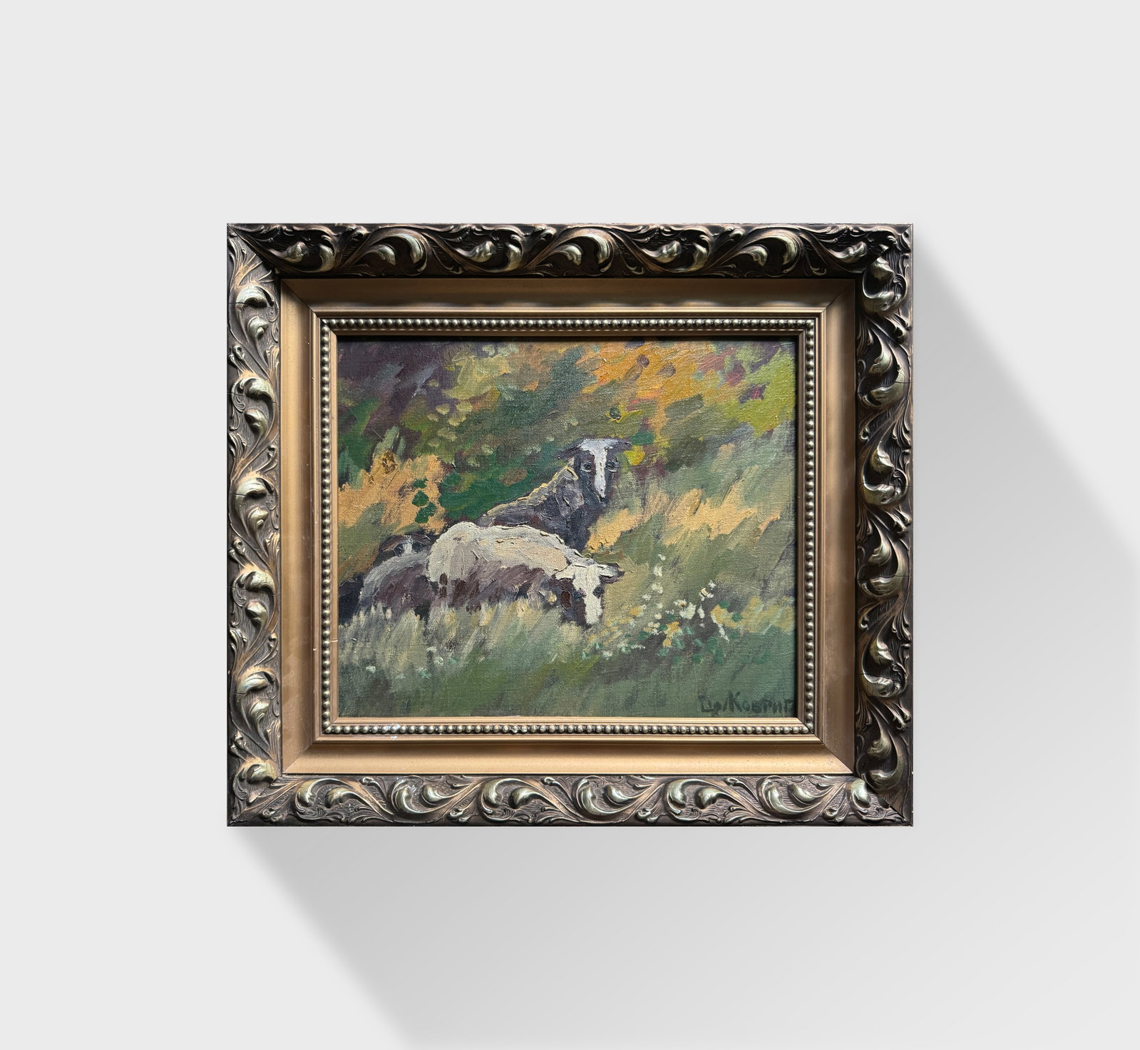 Oil painting with frame sheep K. Leonid - 13