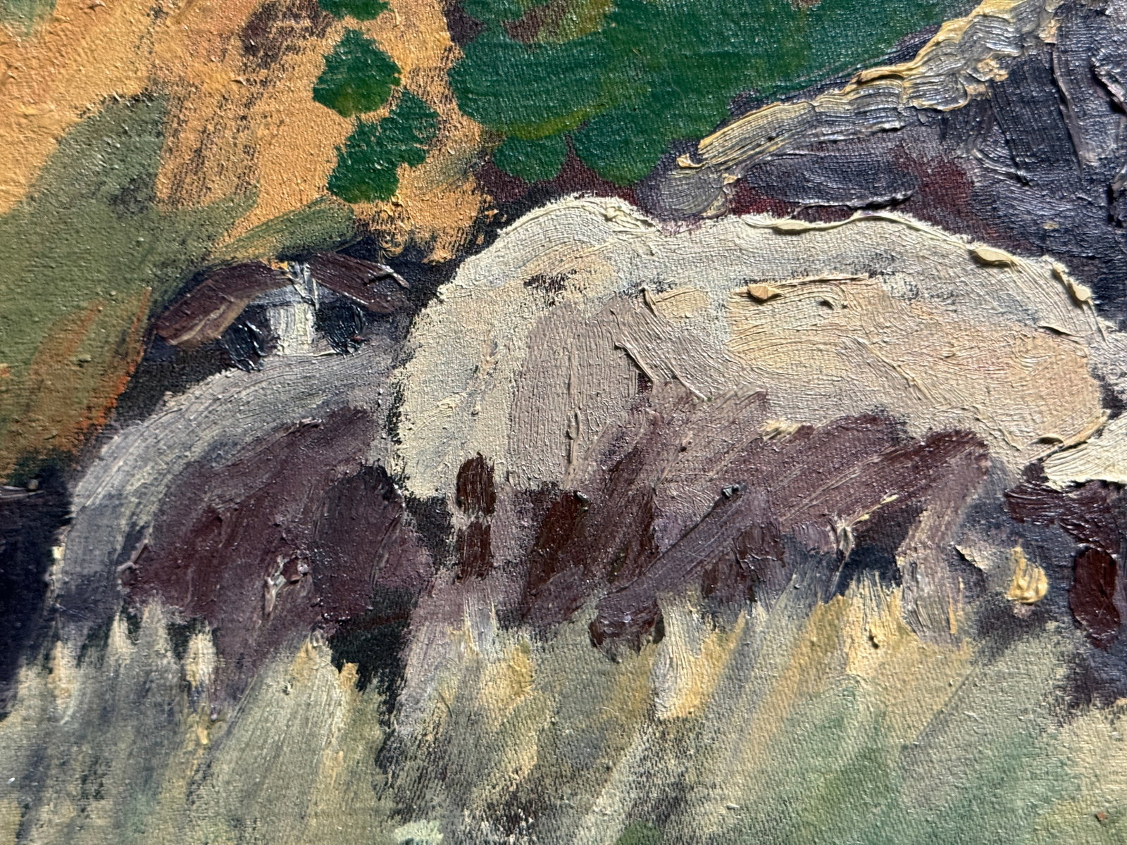 Oil painting with frame sheep K. Leonid - 3