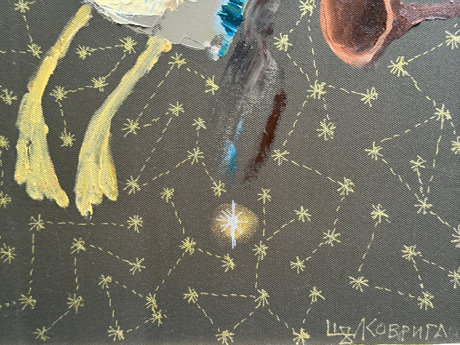 Oil painting with frame the third angel is colored K. Leonid - 7