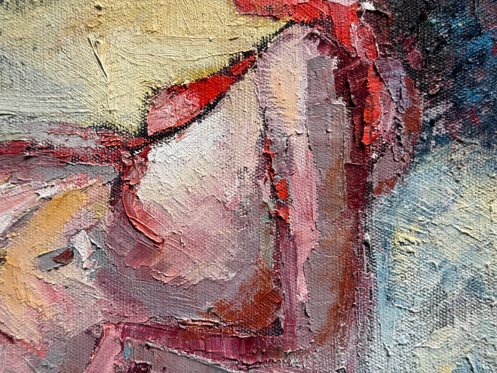 Abstract Oil painting with frame Nu K. Leonid - 5
