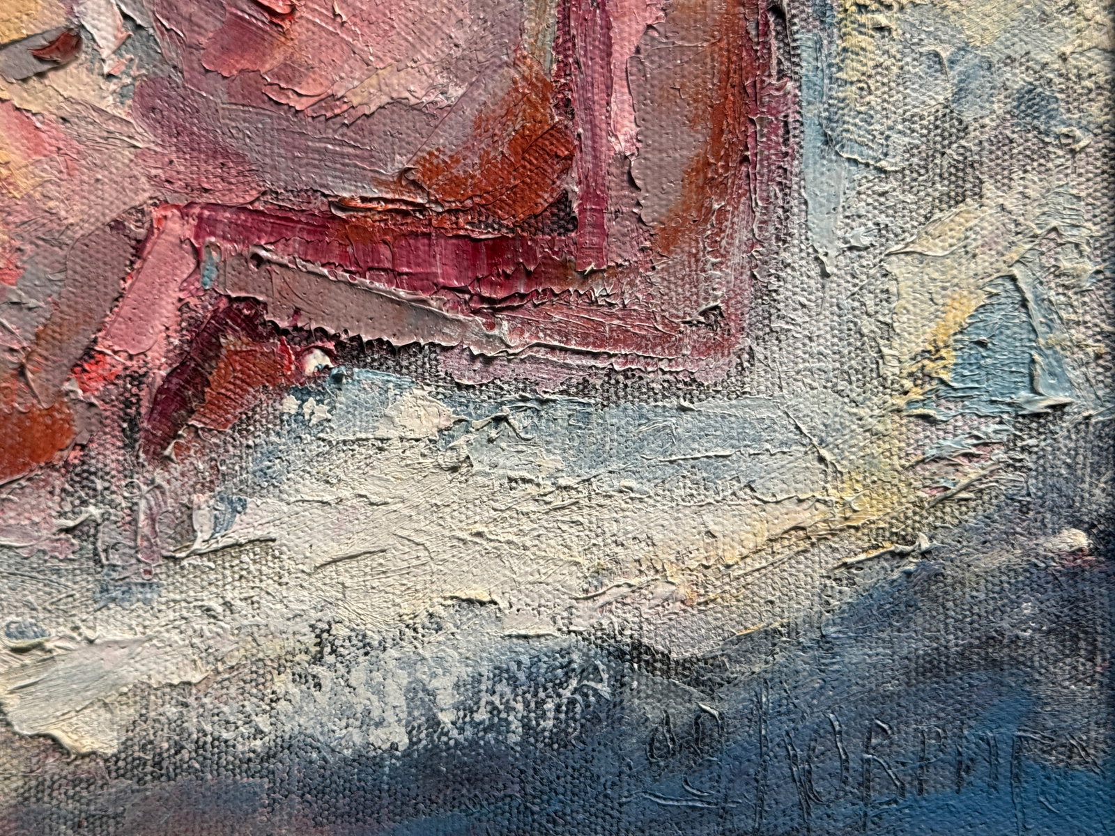 Abstract Oil painting with frame Nu K. Leonid - 8