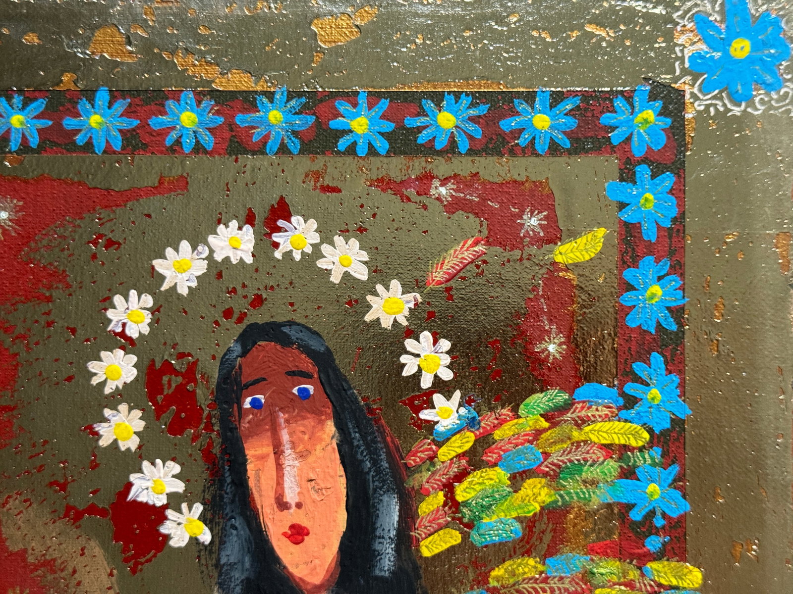 Oil painting with frame guardian angel K. Leonid - 3