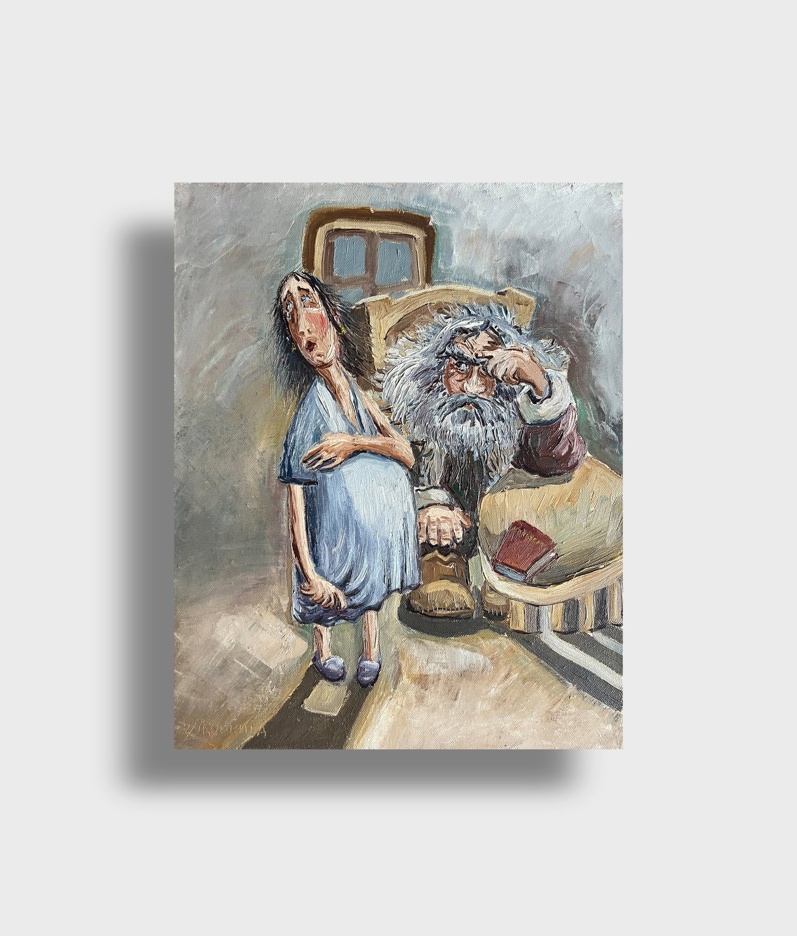 Oil painting with frame Santa Claus and the Snow Maiden, Karl Marx K. Leonid - 11