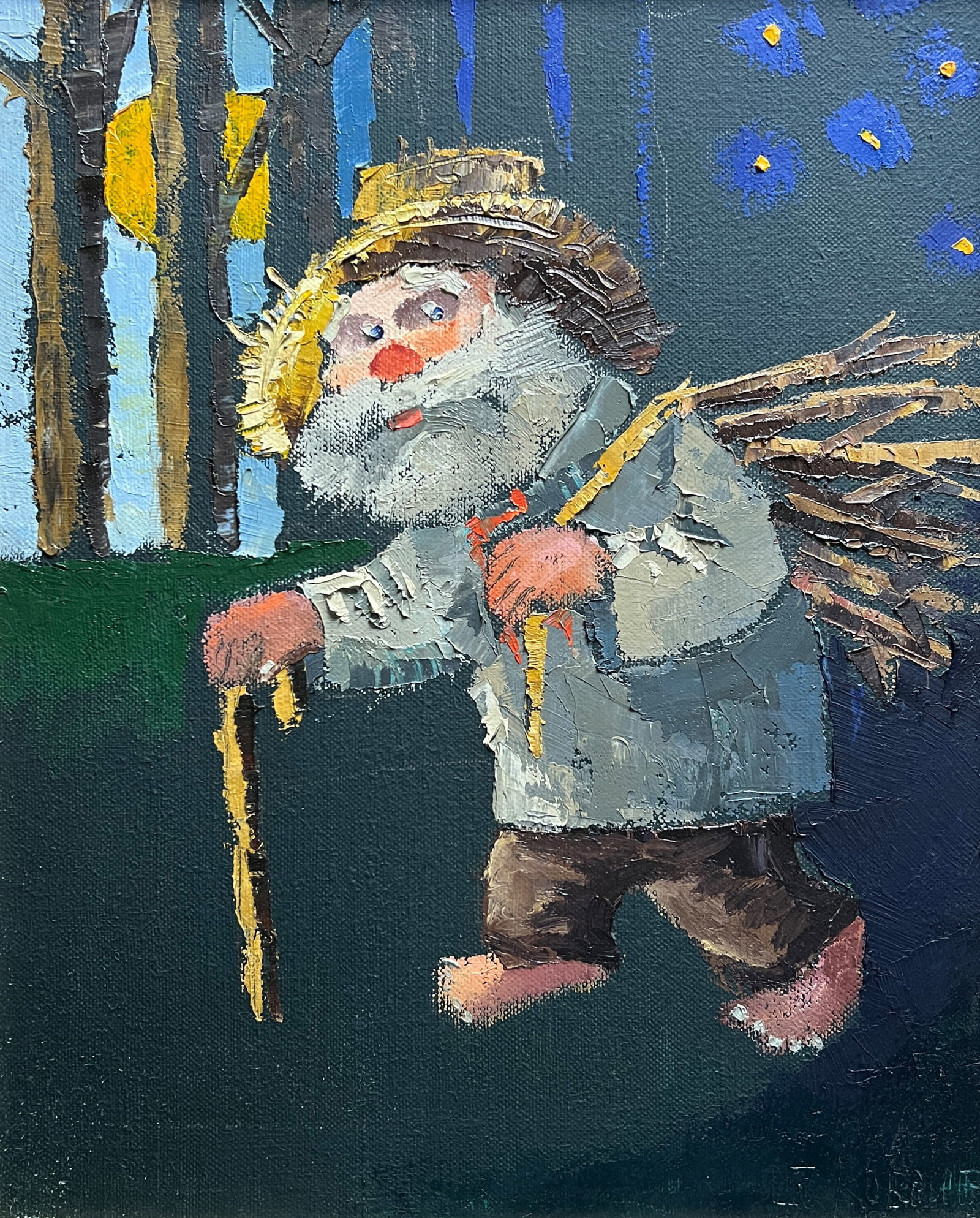 Oil painting with frame Grandpa K. Leonid - 2