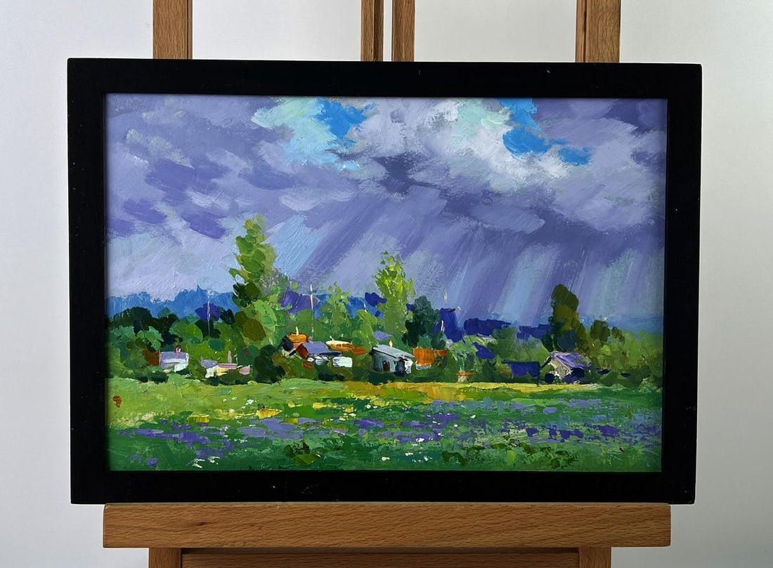 Oil painting Village in the Middle of the Forest Yuriy Suprunchuk: Title: Oil painting Village in the Middle of the Forest Yuriy Suprunchuk Description: AAA6345*** ABOUT THIS PAINTING **** TITLE: "Village in the Middle of the Forest"* ARTISTS: Yuriy Suprunchuk* SIZE: