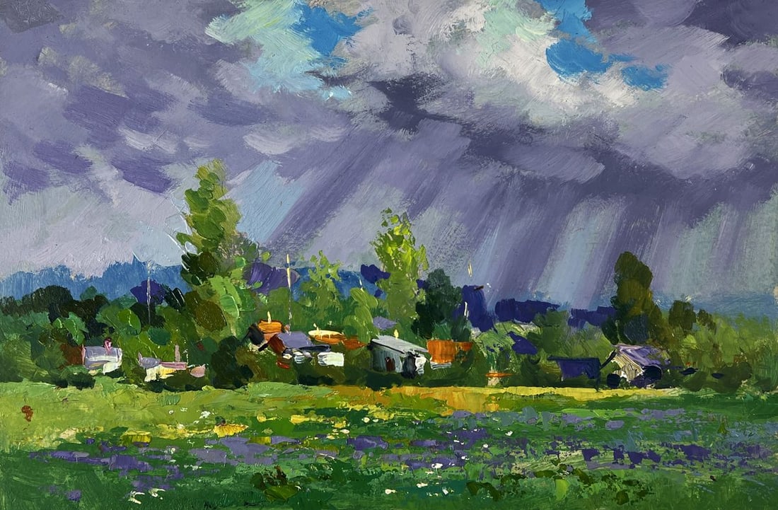 Oil painting Village in the Middle of the Forest Yuriy Suprunchuk - 3