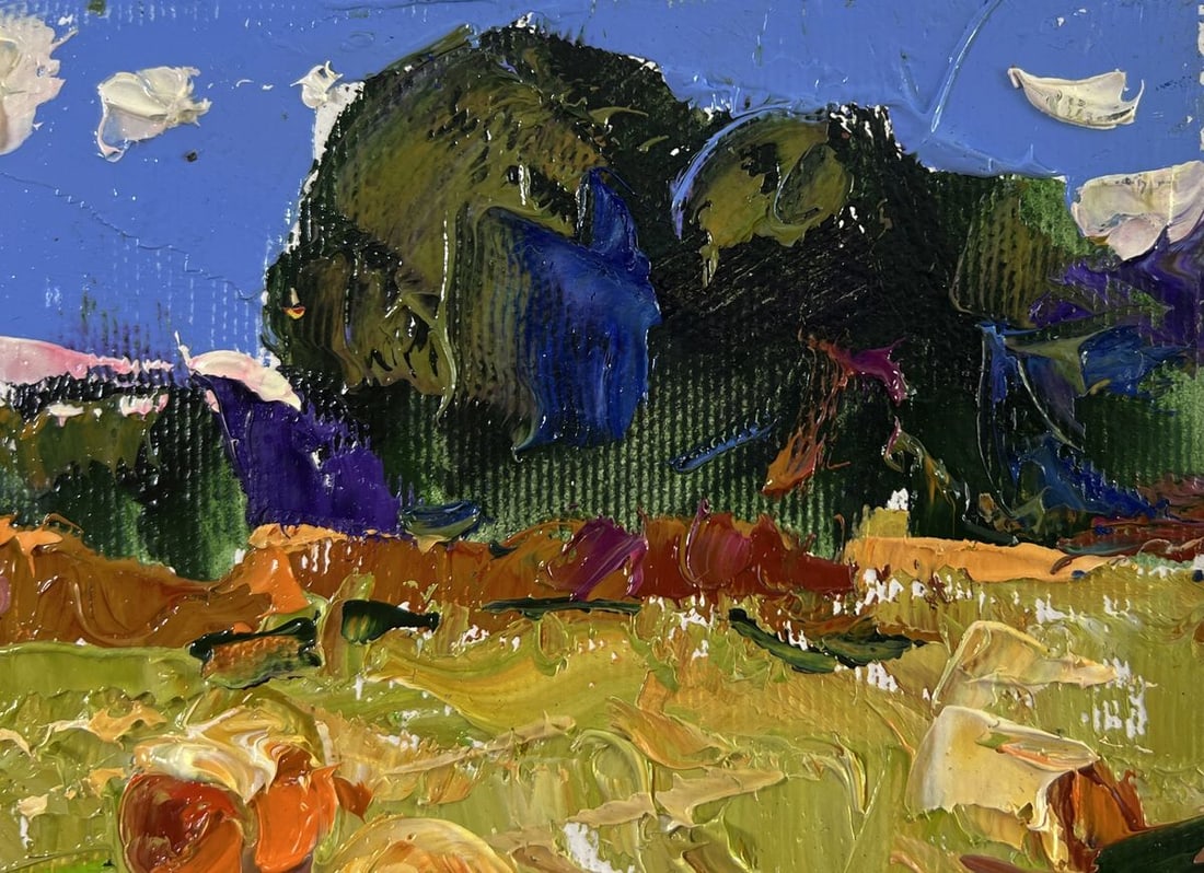 Oil painting Haystacks in a field Oksana Ivanyuk - 4