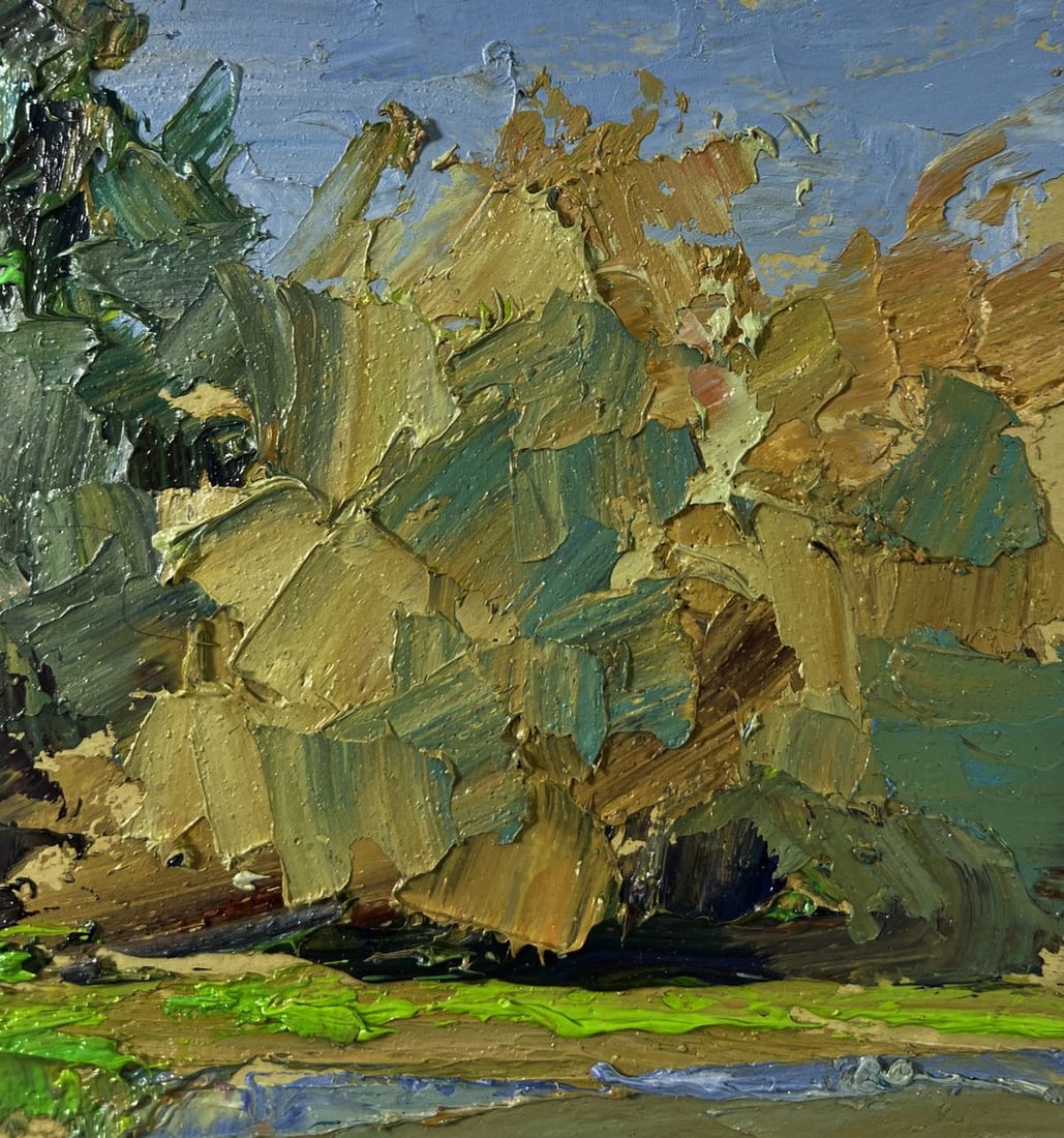 Oil painting Trees above the river Boris Serdyuk - 4