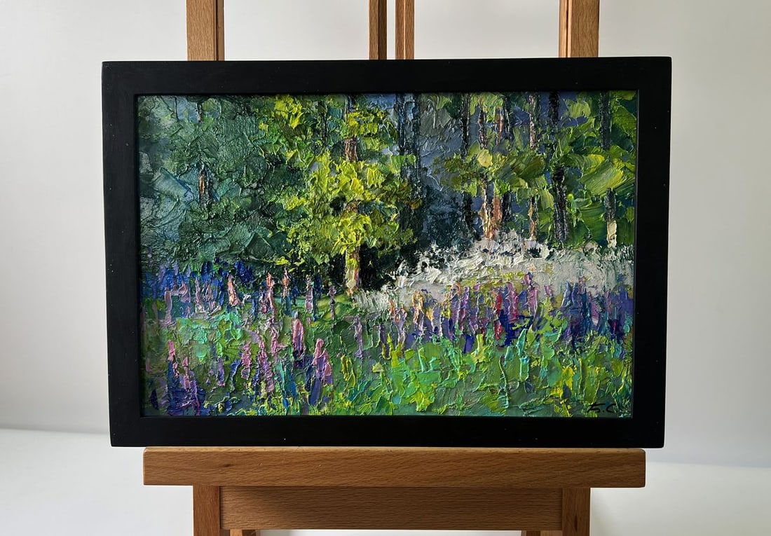 Oil painting The scent of summer forest Boris Serdyuk: Title: Oil painting The scent of summer forest Boris Serdyuk Description: AAA5753The Oil painting Cardboard titled "The scent of summer forest" immerses the viewer in a vivid and enchanting woodland s