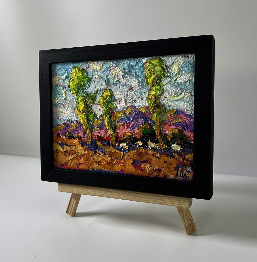 Oil painting Meadow with animals Oleksiy Ivanyuk - 2
