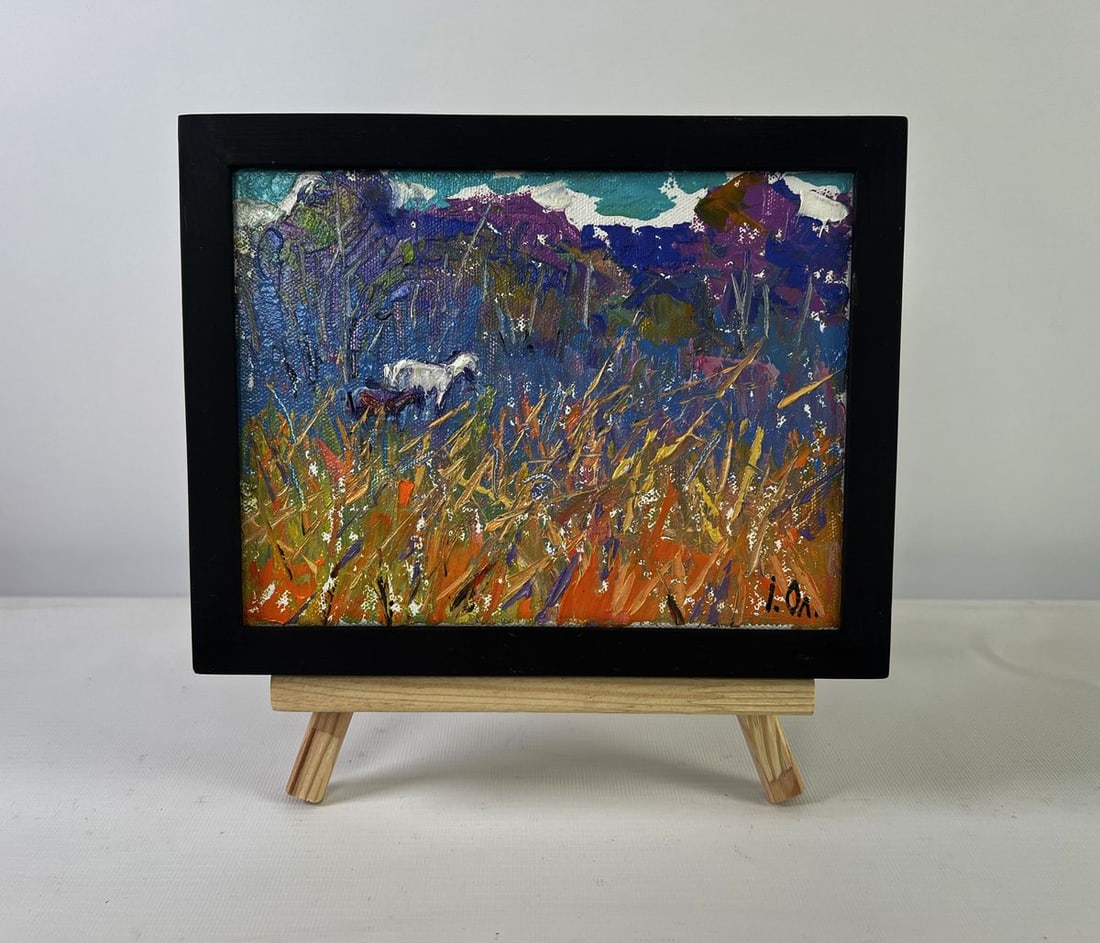 Oil painting Fresh air and birds singing in the meadow Oleksiy Ivanyuk (1 of 8)