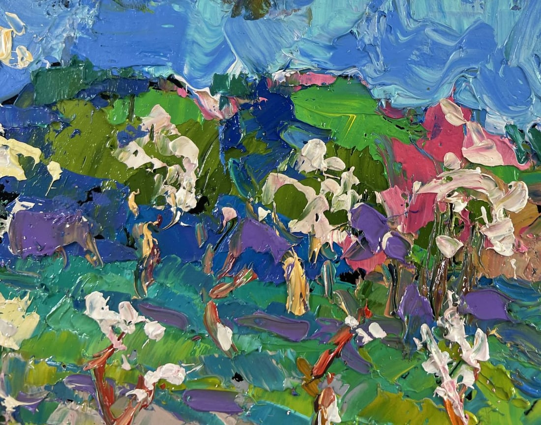 Oil painting Blooming spring garden Oksana Kalenyuk - 4
