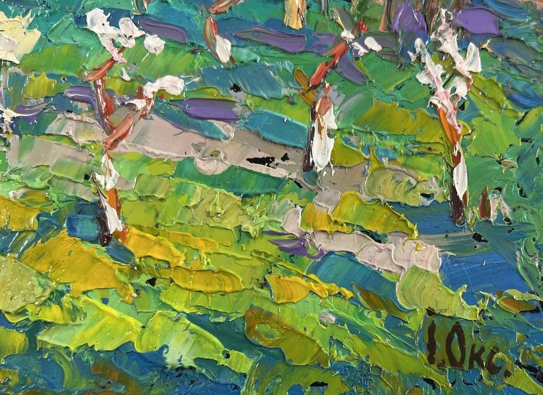 Oil painting Blooming spring garden Oksana Kalenyuk - 5