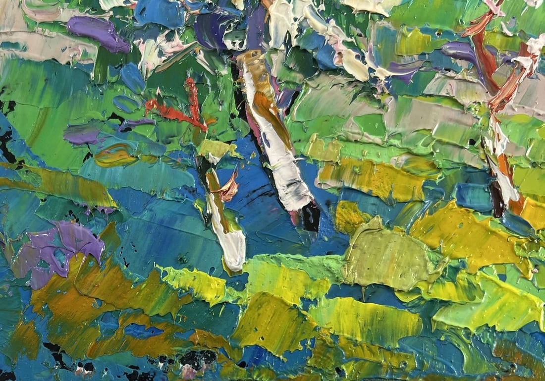 Oil painting Blooming spring garden Oksana Kalenyuk - 6