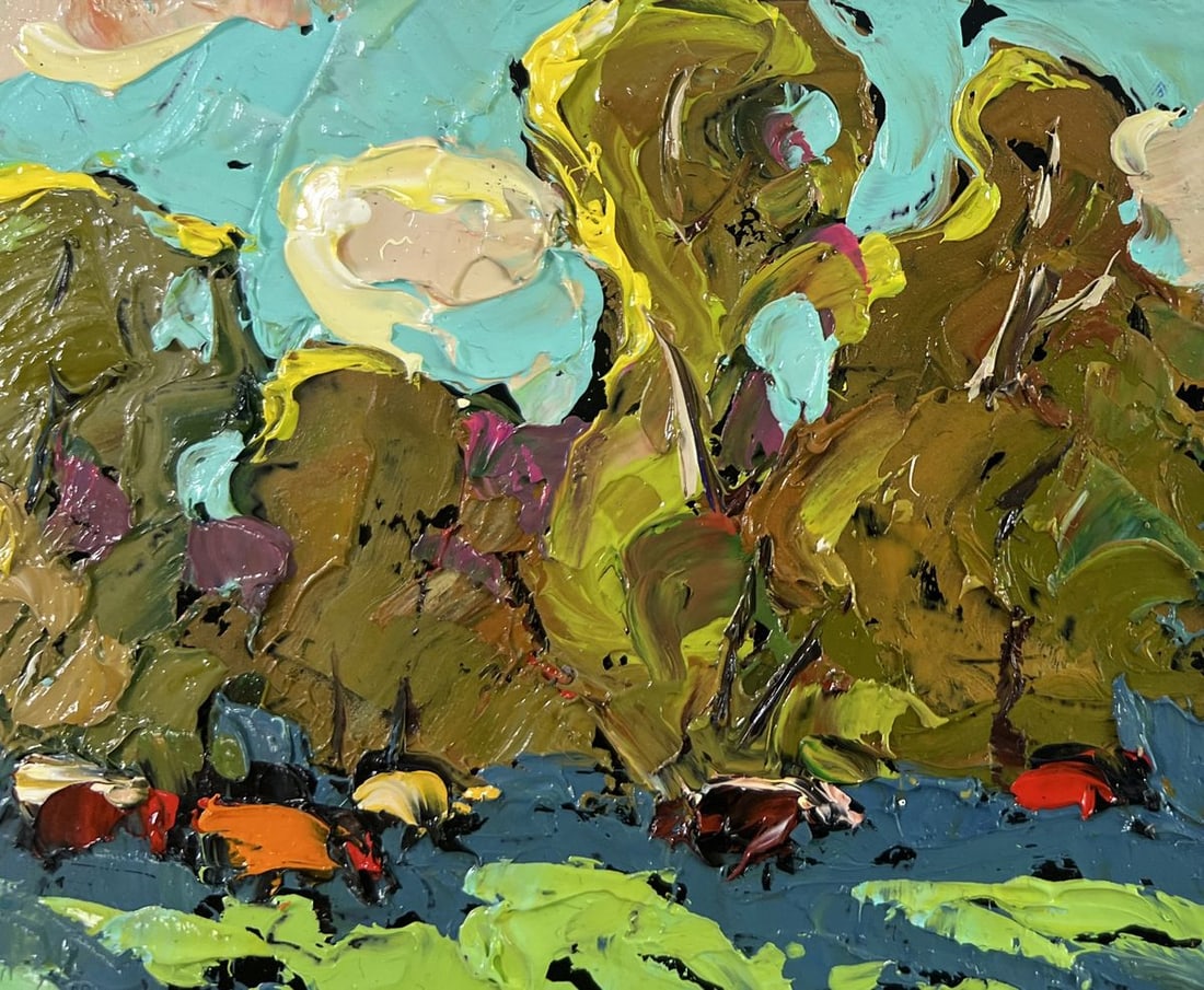 Oil painting Where the field meets the forest Alex Kalenyuk - 4