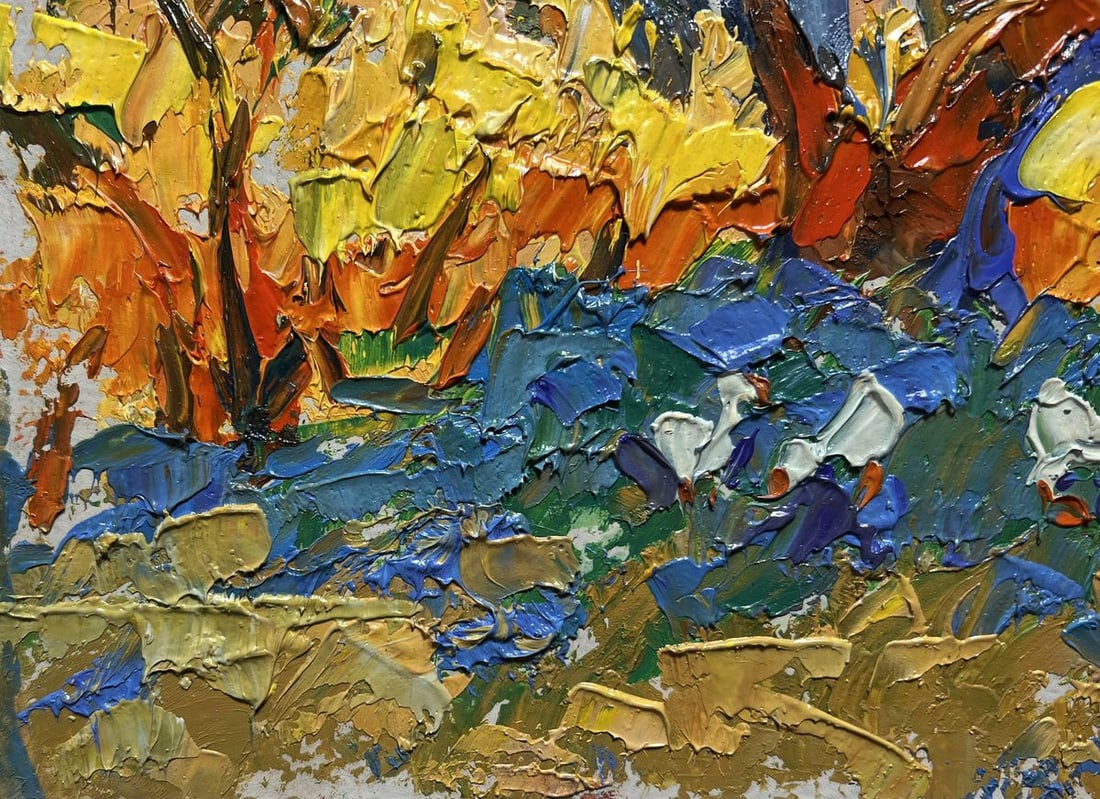 Oil painting In the shade of the willow Alex Kalenyuk - 5